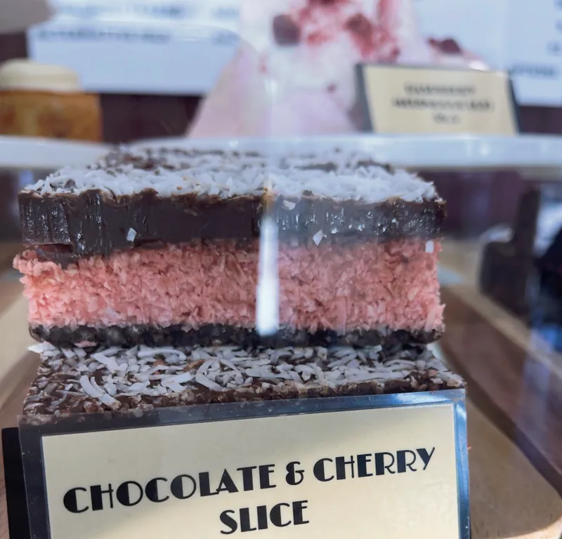 Chocolate and cherry slice